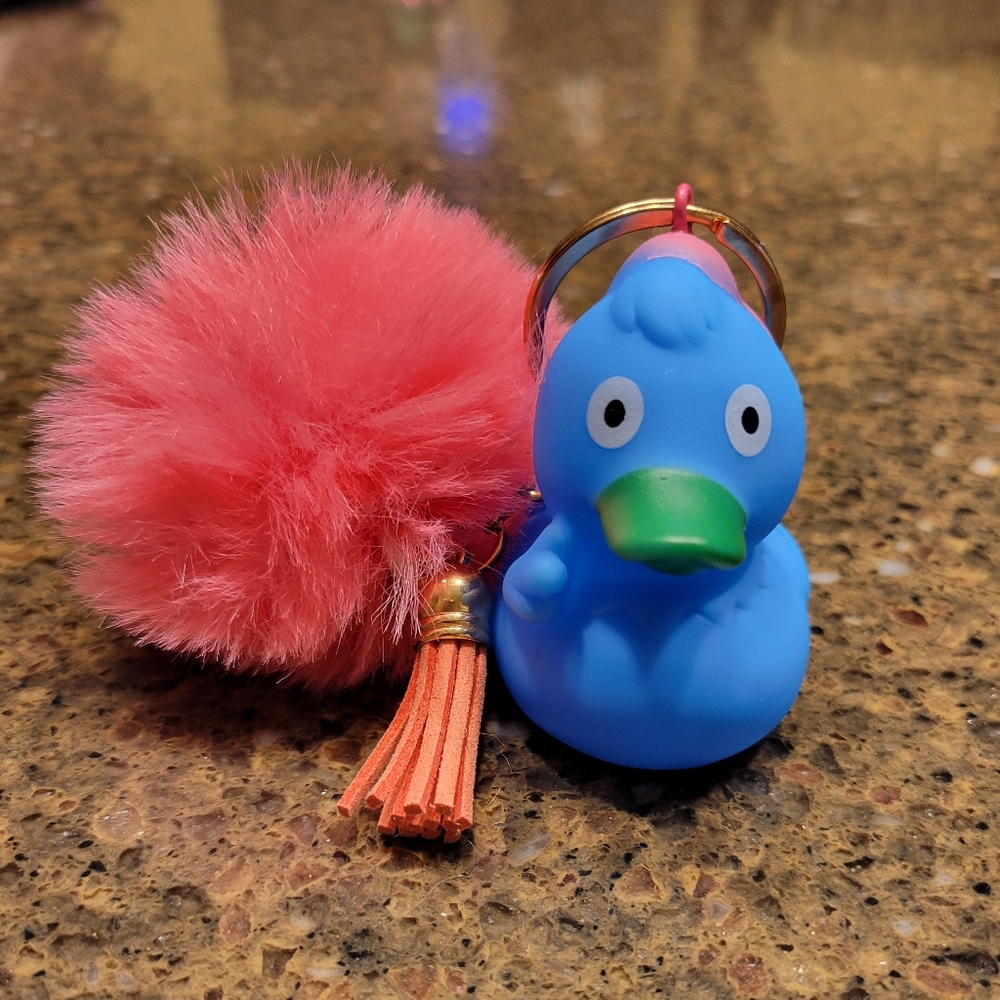 BLUE & PINK RUBBER DUCKIE